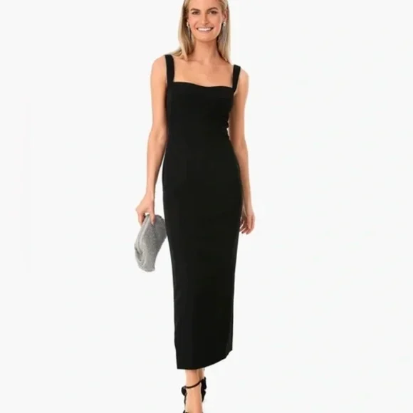 SALONI Rachel C Dress crystal Black Midi Dress Size 6 - Picture 1 of 9